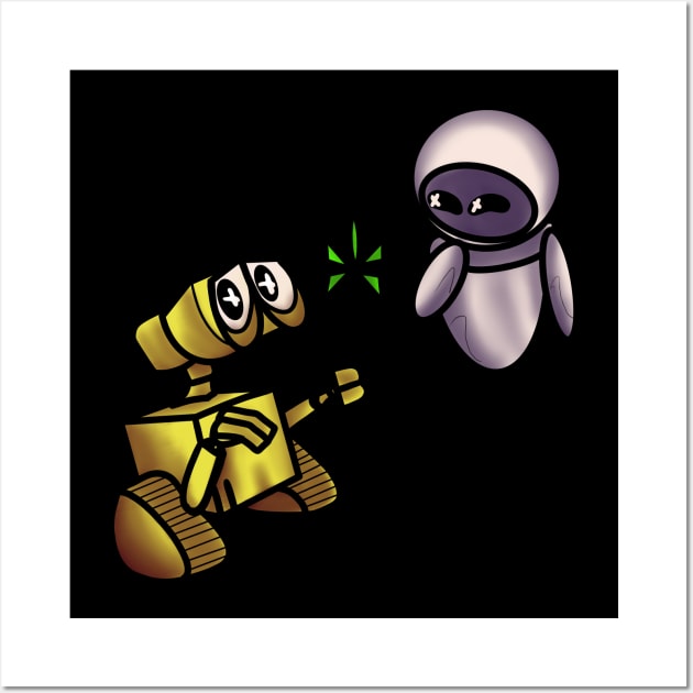 Wall-e and Eve Color sketch Wall Art by Print Art Station